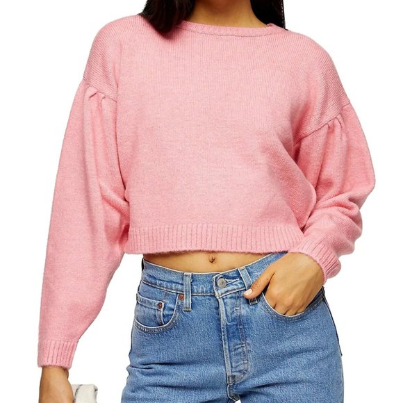 Topshop Sweaters - ✨ NWT Pink Crop Sweater | Topshop